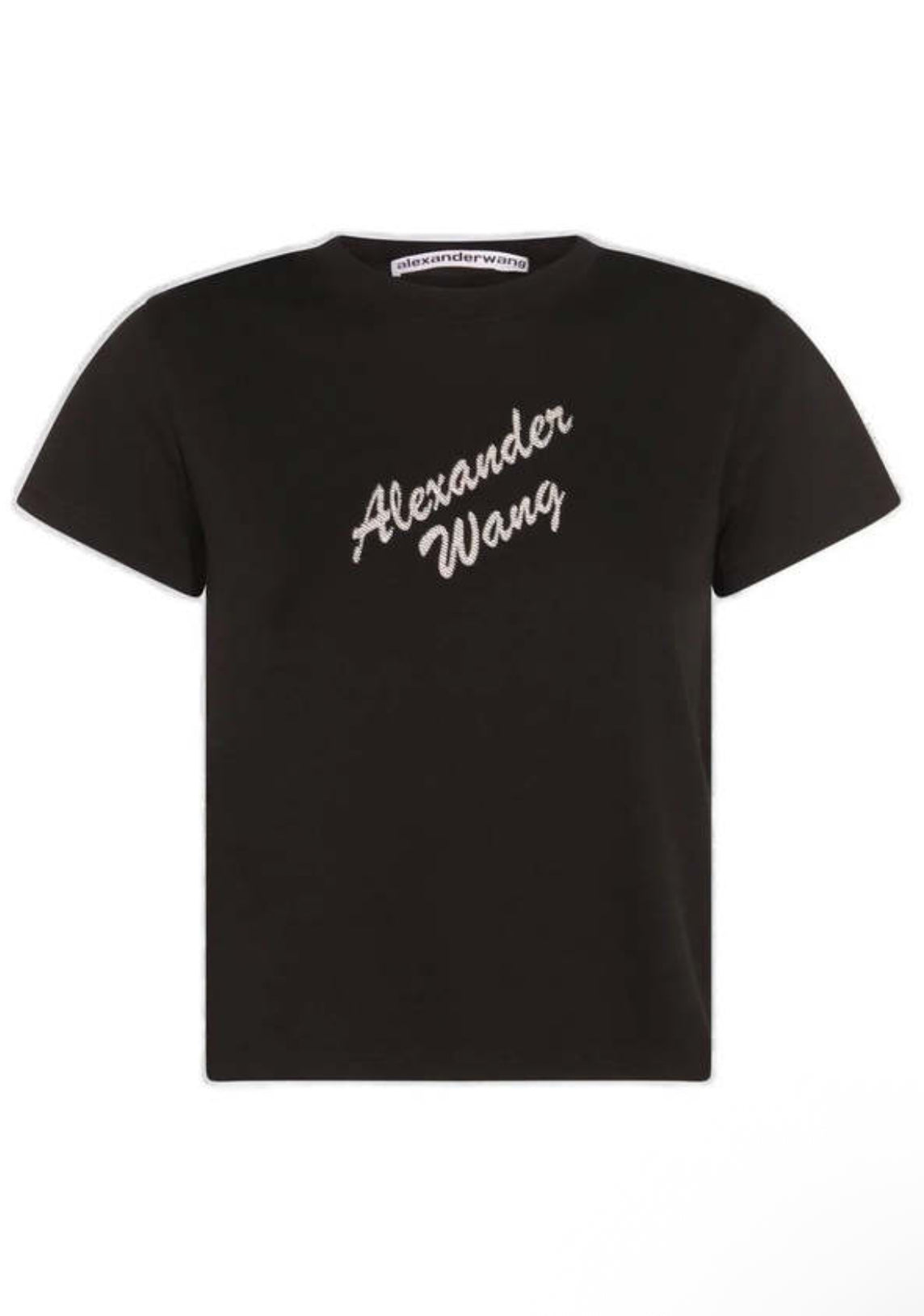 Alexander Wang: Black Logo-Embellished Crewneck T-Shirt