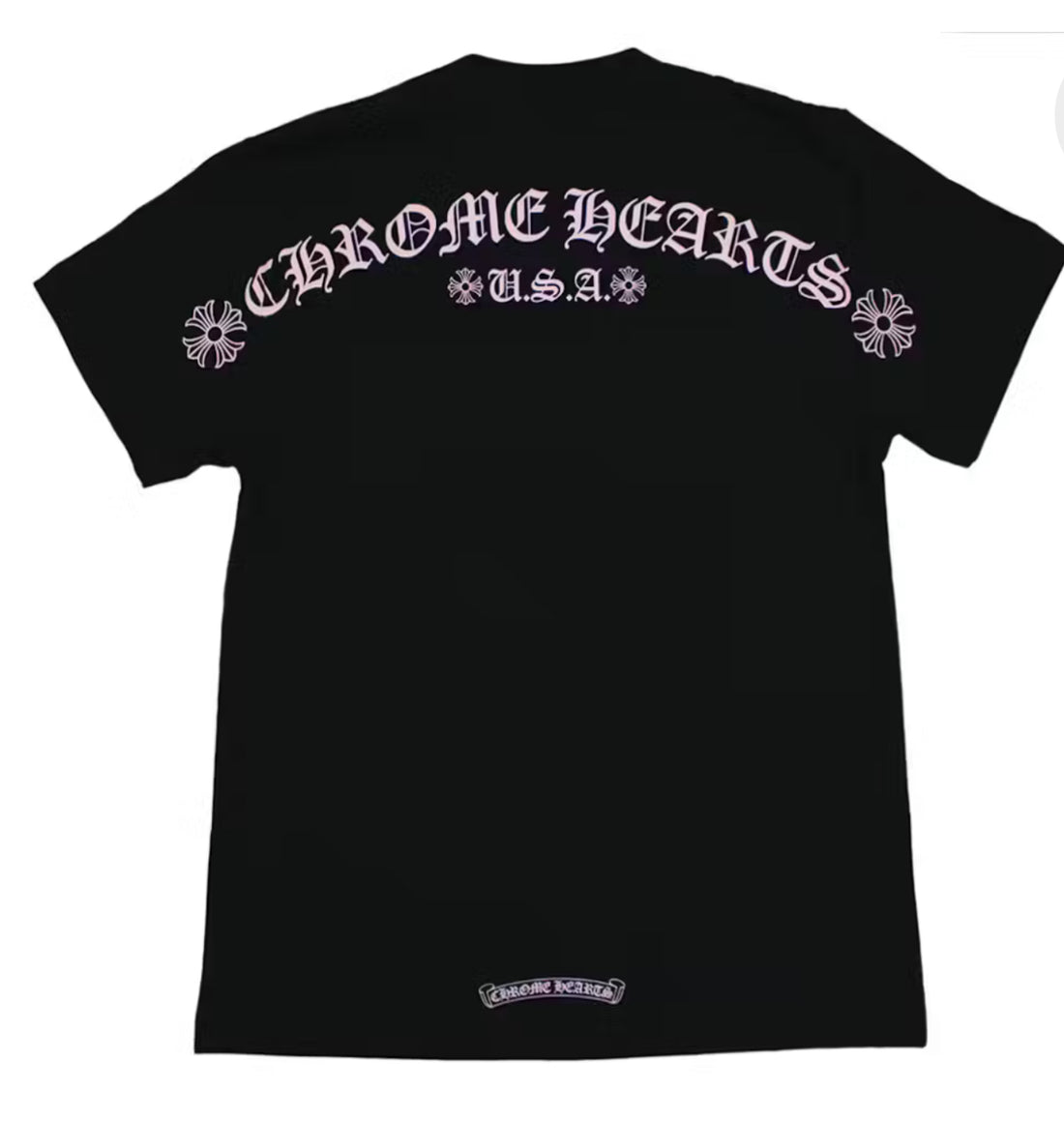 Chrome Hearts Matty Boy Pink Shoulder Logo T-shirt