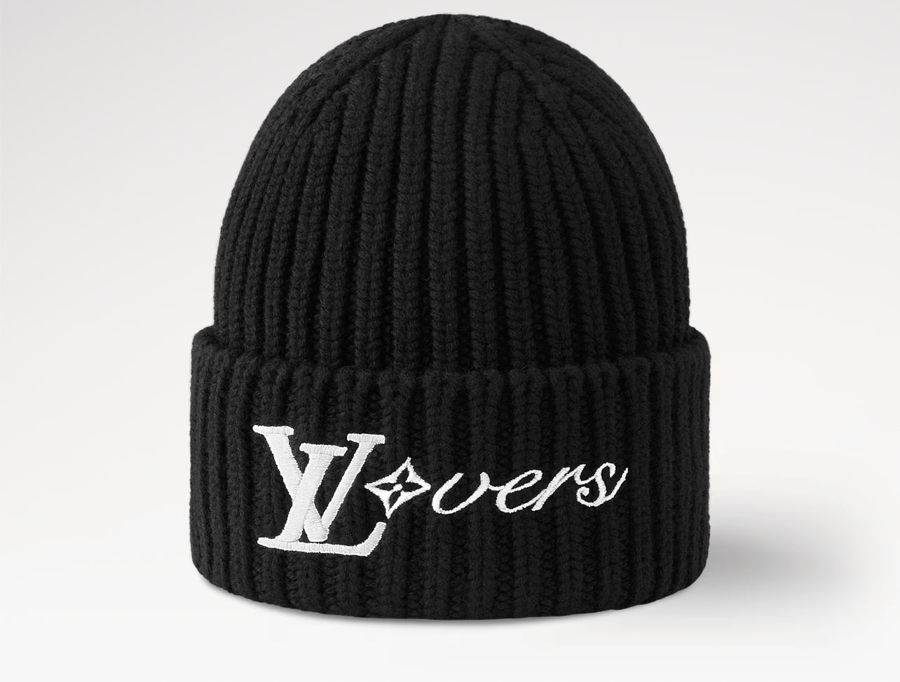 LOUIS VUITTON: BLACK/WHITE BEANIE