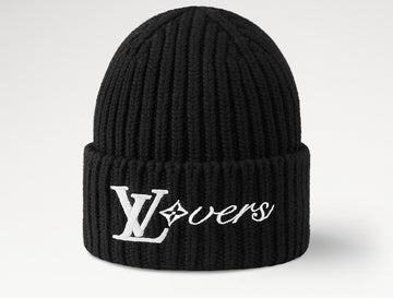 LOUIS VUITTON: BLACK/WHITE BEANIE
