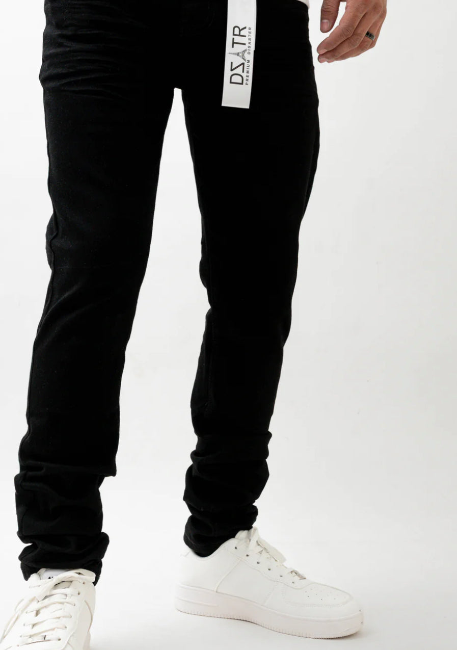 DSTAR: MENS SKINNY ULTRA STRETCH DENIM -3D TOPPER BLACK