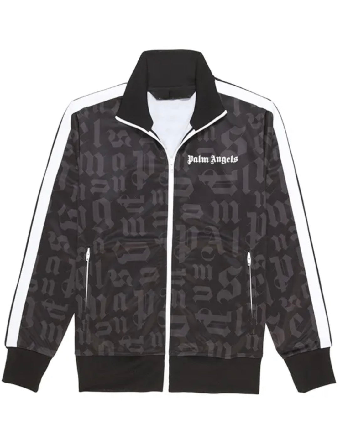 PALM ANGELS: Black Monogram Track Jacket