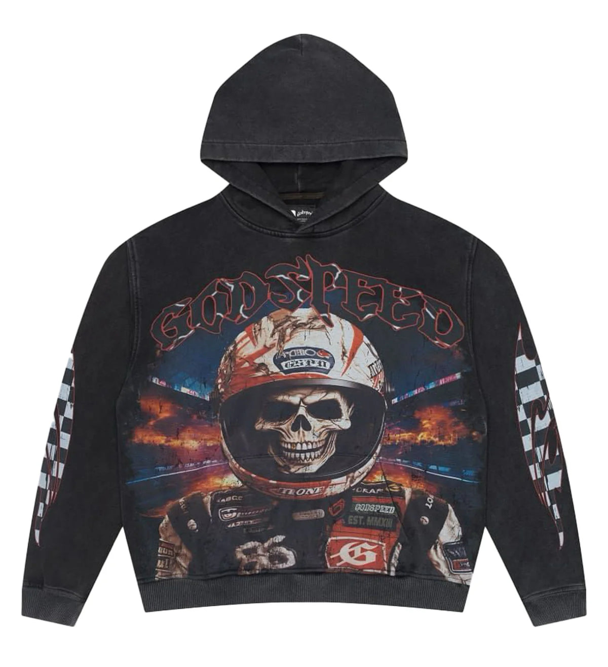 GODSPEED: RACER GOLDIE HOODIE WASHED BLACK