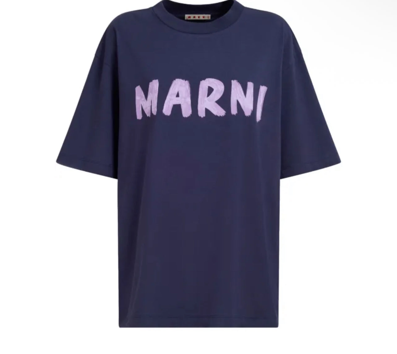 MARNI: NAVY/LILAC PURPLE LOGO T-SHIRT