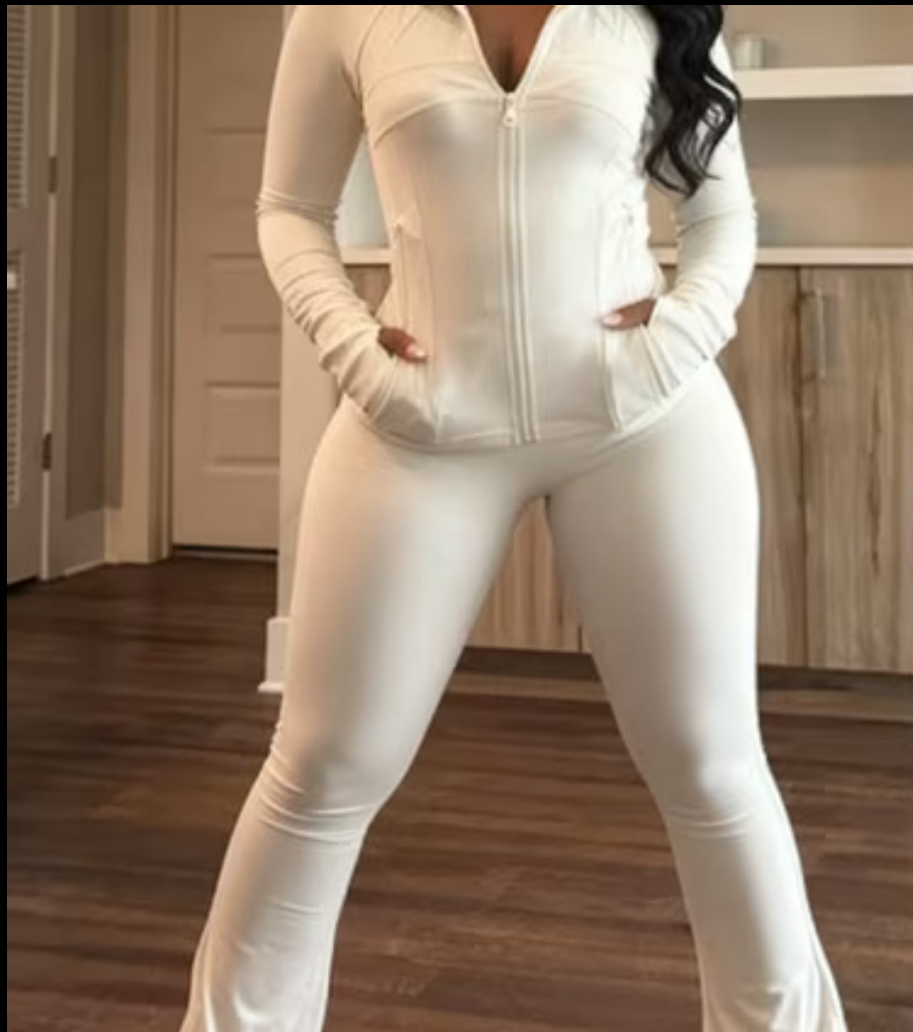 CREAM 2PC LEGGINGS SET