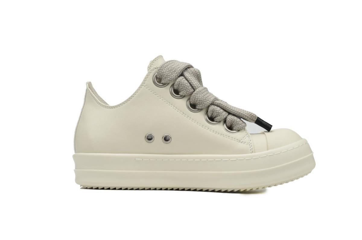 RICK OWEN: Porterville Jumbo Laced Low 'Milk' Sneaker