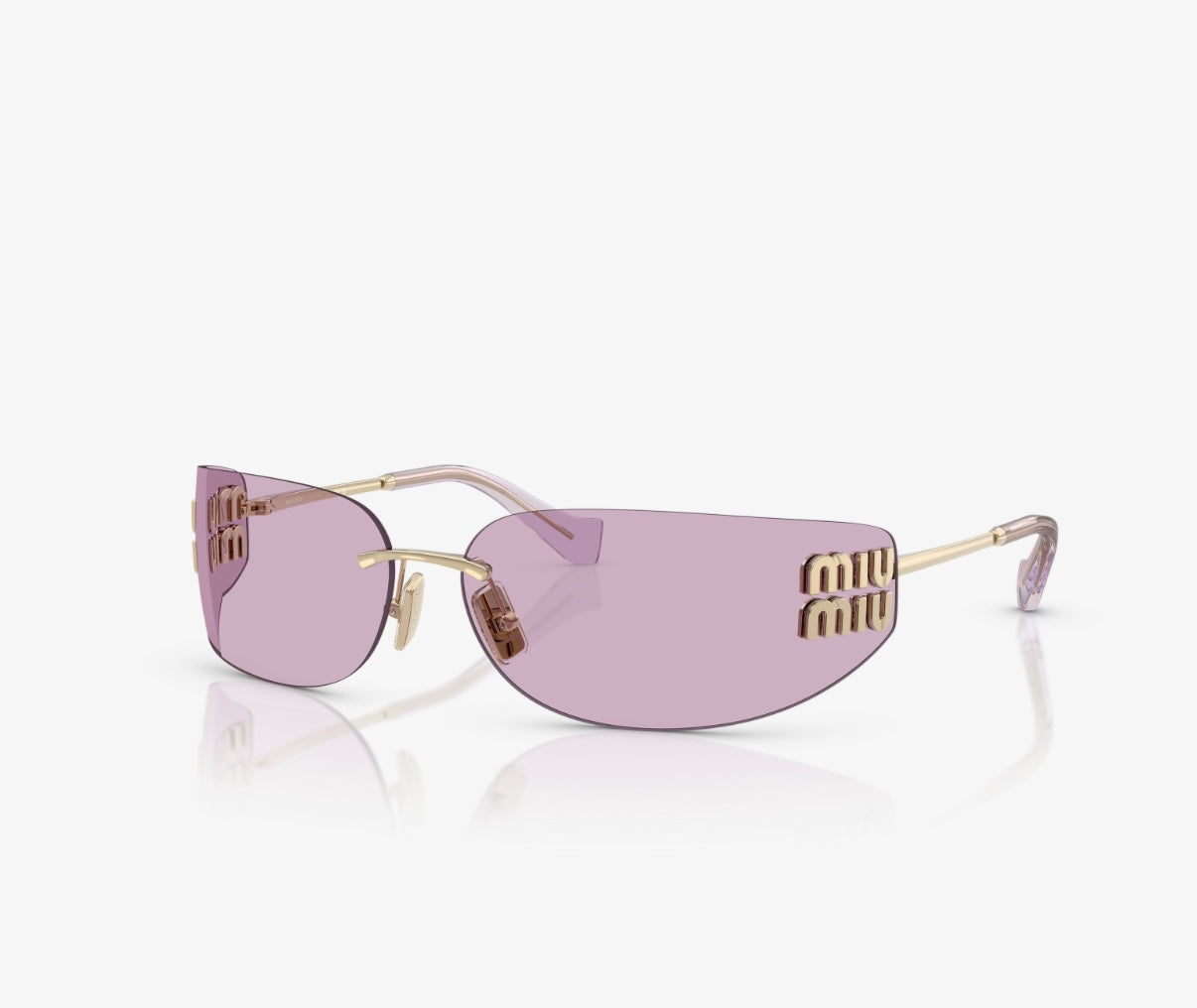 MM: RUNAWAY RECTANGLE FRAME SUNGLASSES PINK/GOLD