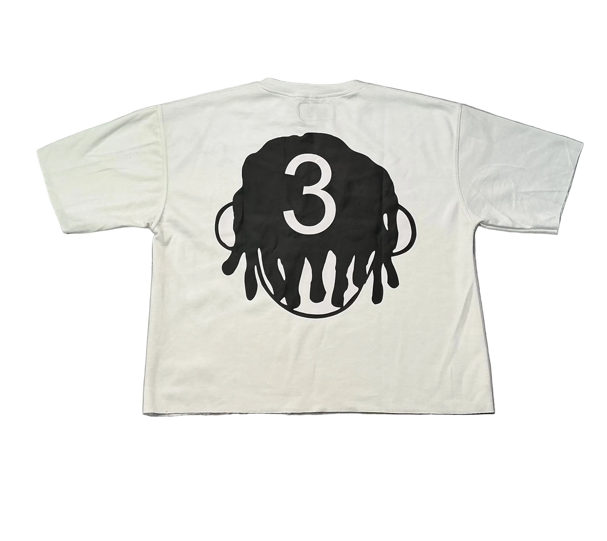 LOST MINDS: White/Black 8Ball Crop Tee