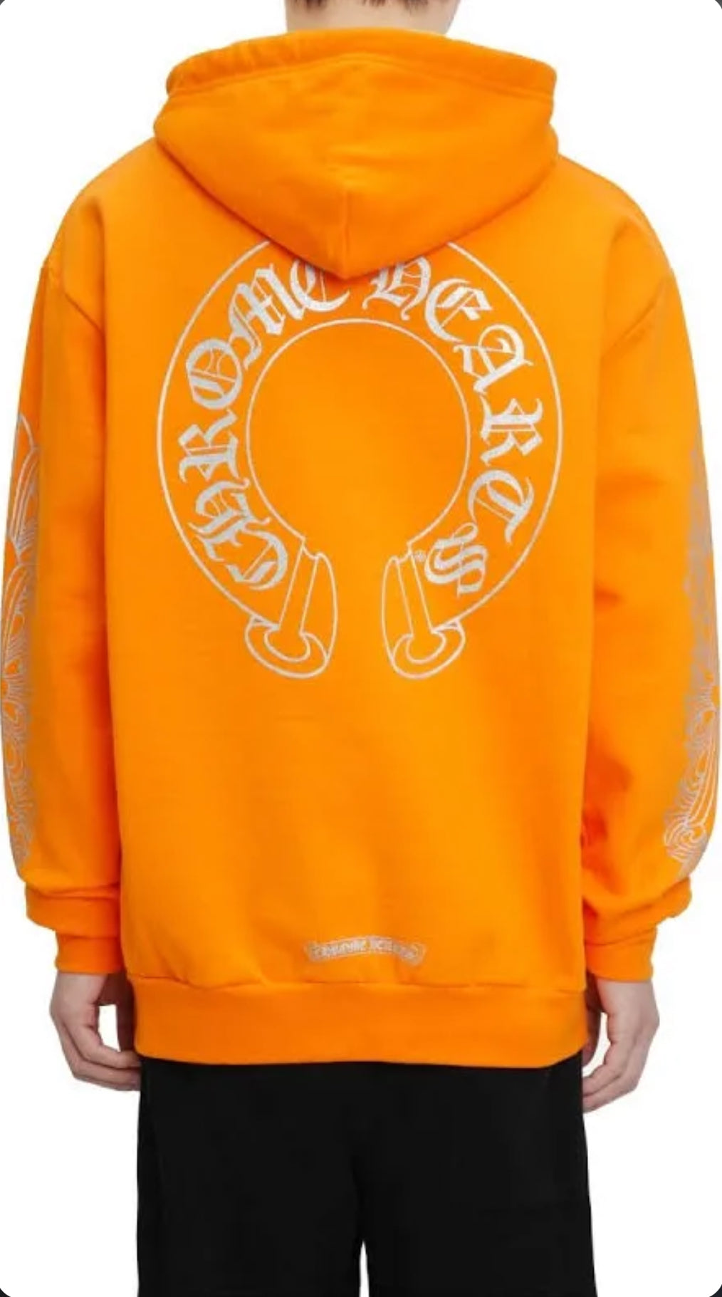 Chrome heart: Chrome Hearts Glitter Horseshoe Ultra Miami Sweatshirt Orange