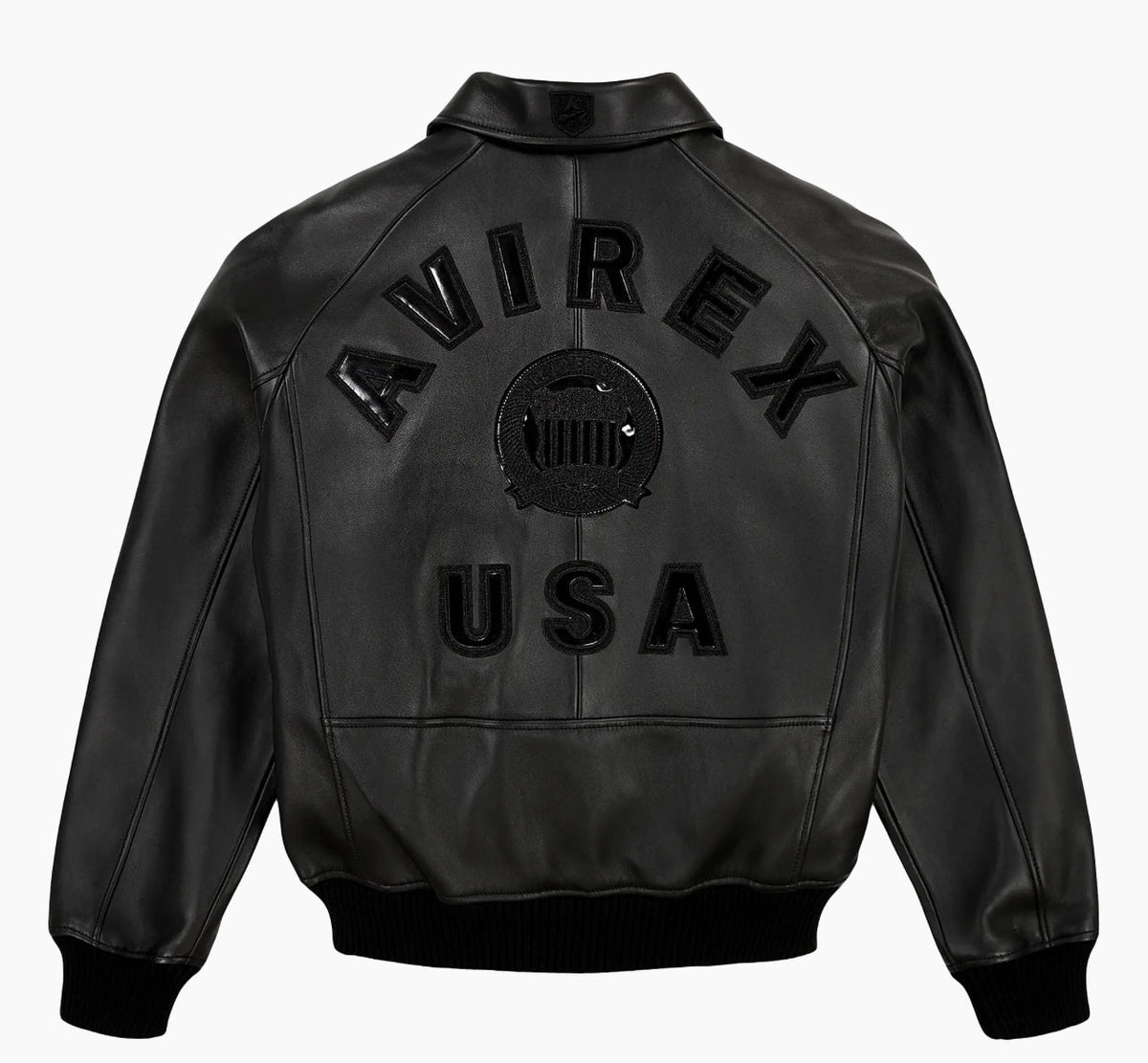 AVIREX : Black Leather Icon Jacket Men