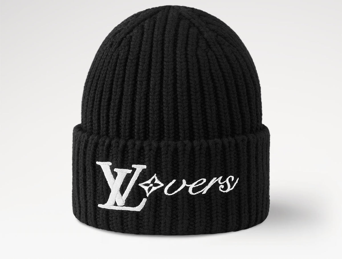 LOUIS VUITTON: BLACK/WHITE BEANIE