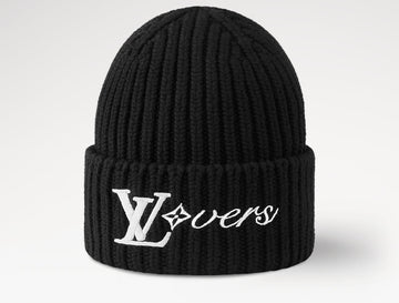 LOUIS VUITTON: BLACK/WHITE BEANIE