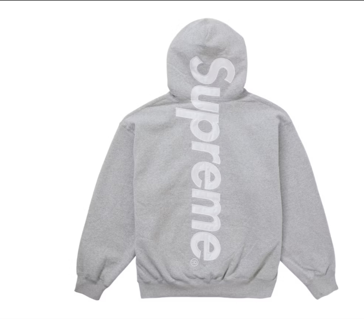 SUPREME: Satin Appliqué Sweatshirt Heather Grey