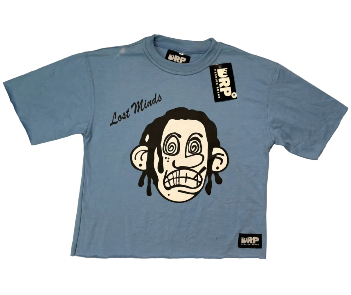LOST MINDS: Blue 8Ball Crop Tee