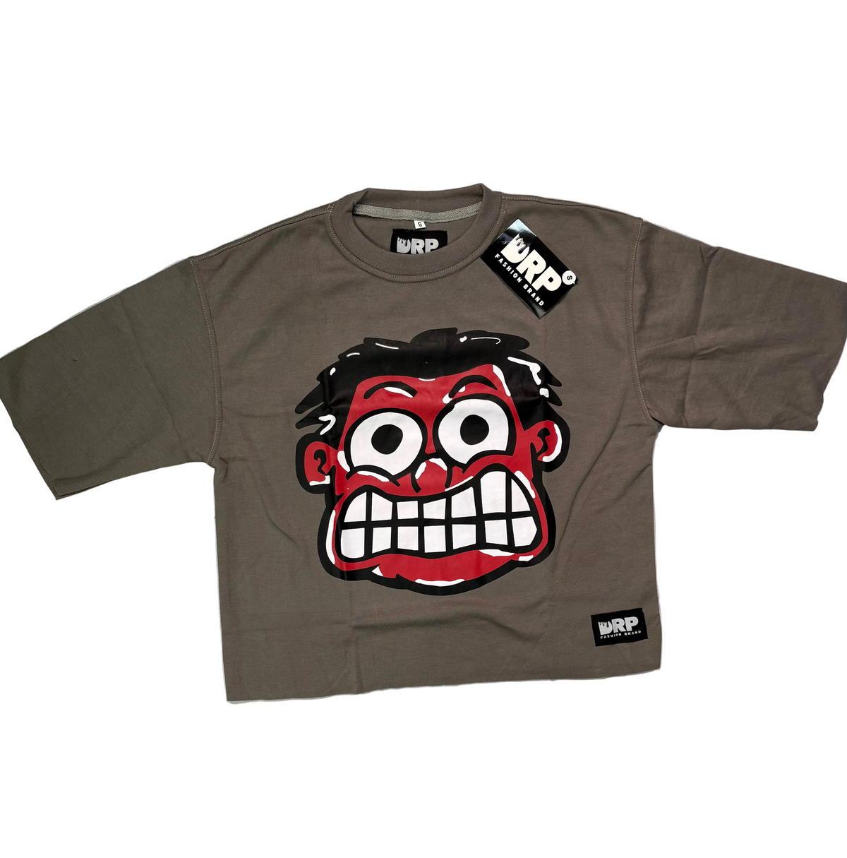 LOST MINDS : Grey/ Red Crop Tee