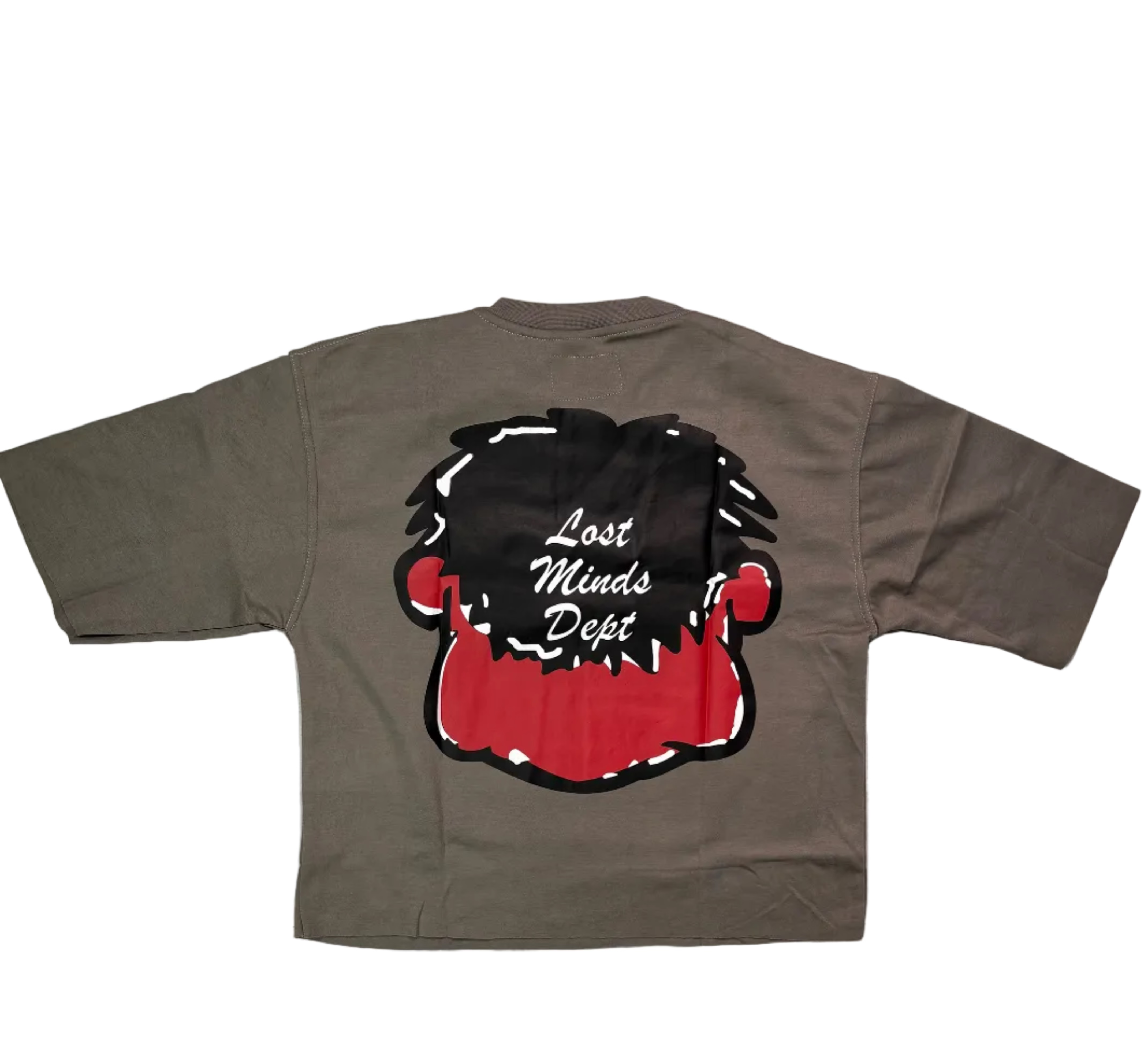 LOST MINDS : Grey/ Red Crop Tee