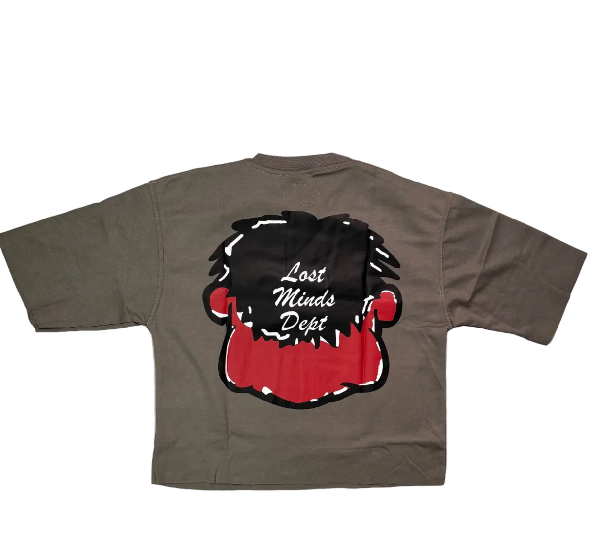 LOST MINDS : Grey/ Red Crop Tee