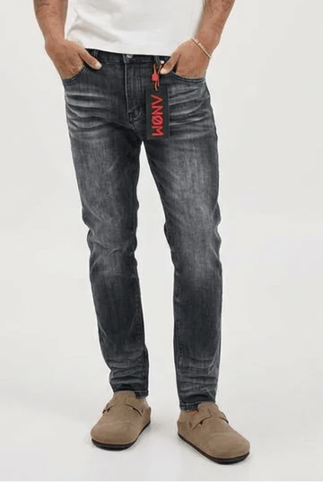 ANOM DENIM: SKINNY BLACK WASHED JEANS