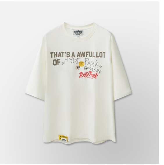 HYDE PARK: Alocs Hp Stickered Up White T-Shirt