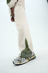 CREAM/ GREEN "ASTRAL" WINDBREAKER PANTS