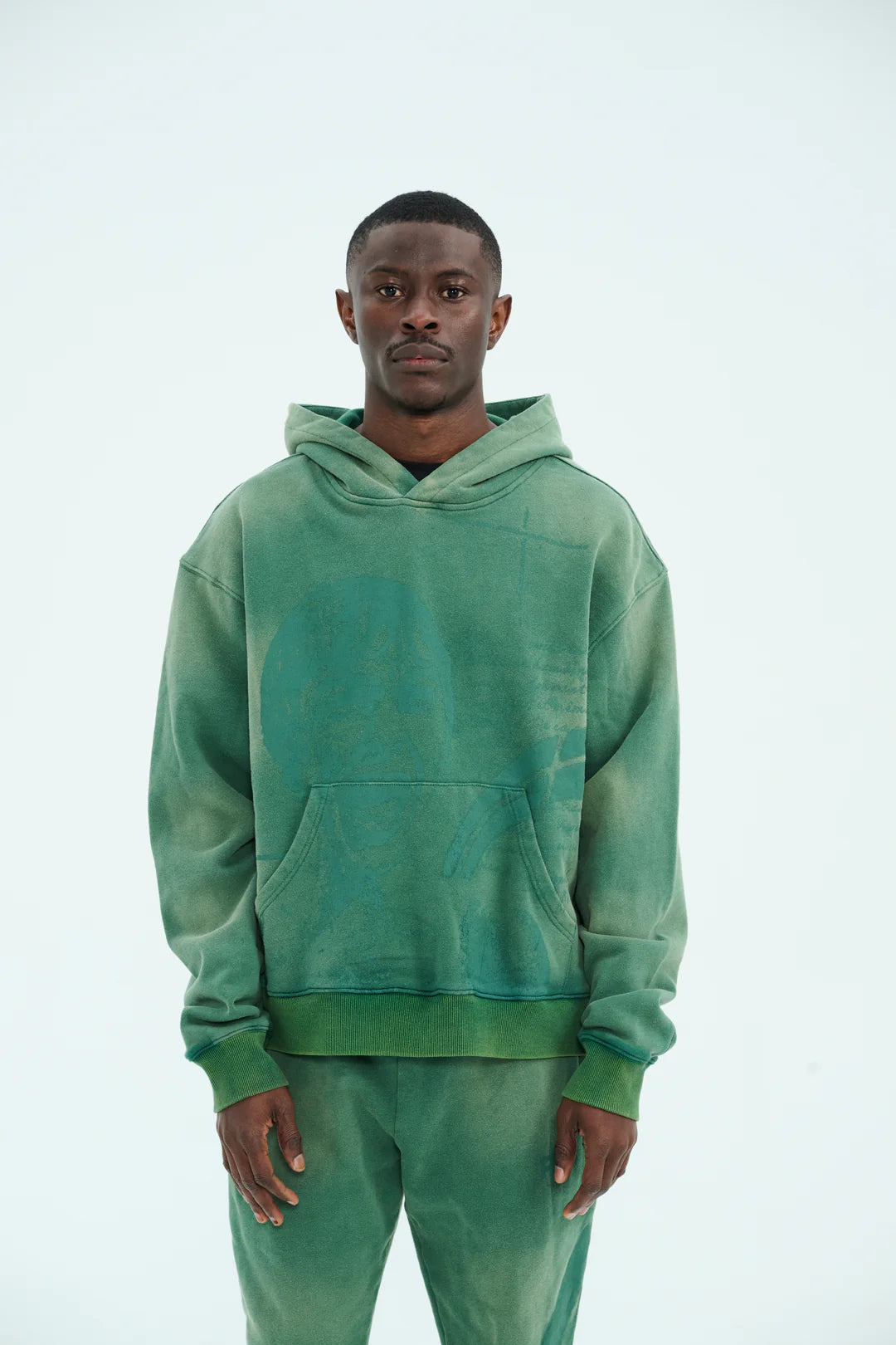 RVS:WASHED JADE "LOTUS" HOODY
