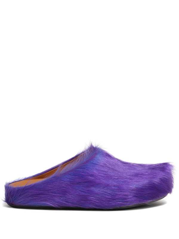 MARNI: Purple Fussbett Sabot Mules