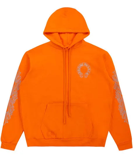 Chrome heart: Chrome Hearts Glitter Horseshoe Ultra Miami Sweatshirt Orange