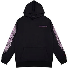Chromes heart: blk/pink pull over hoodie
