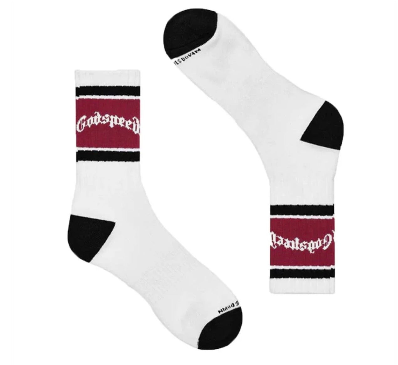 Godspeed: OG Logo Striped Sock White/Red