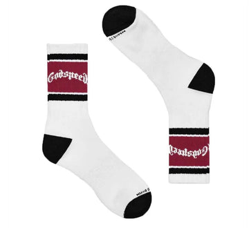 Godspeed: OG Logo Striped Sock White/Red