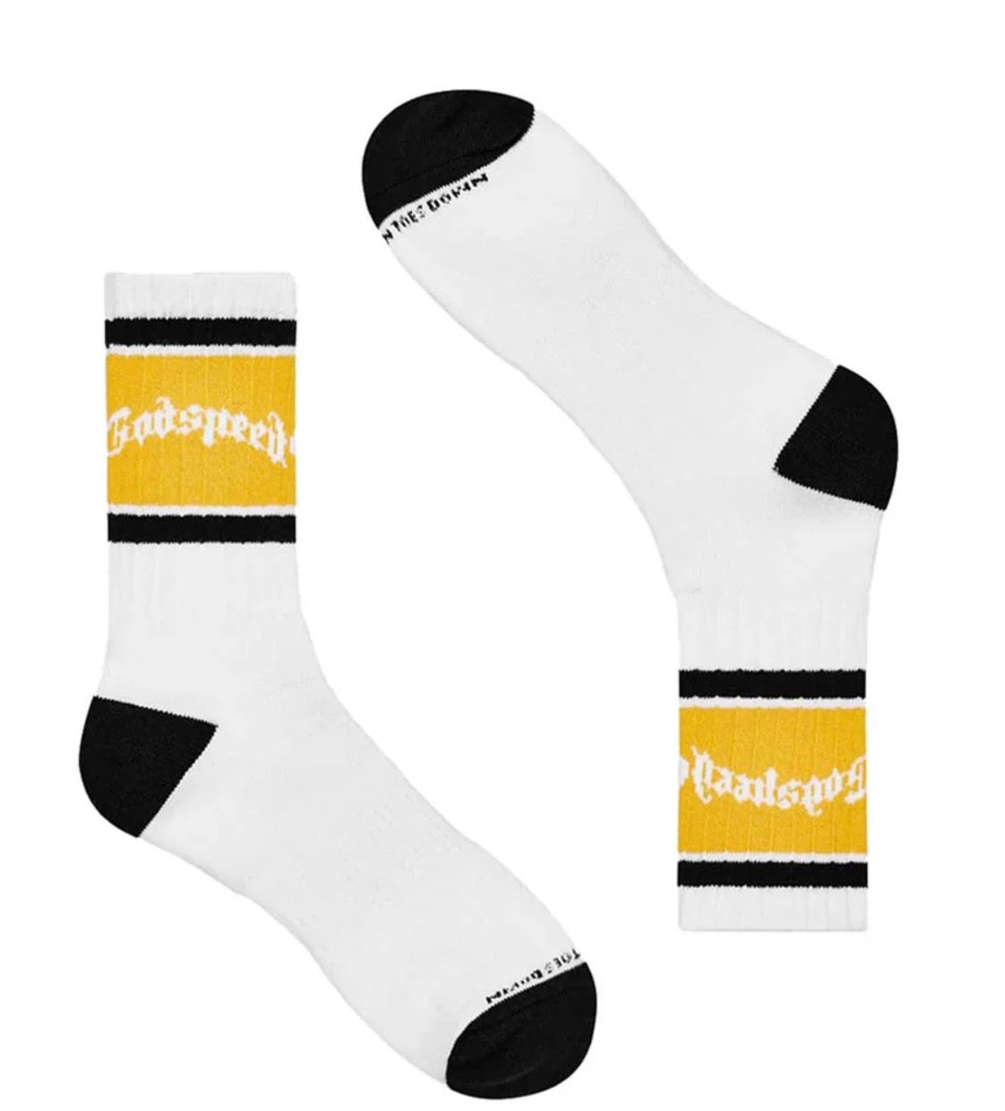 Godspeed: OG Logo Striped Sock White/Yellow