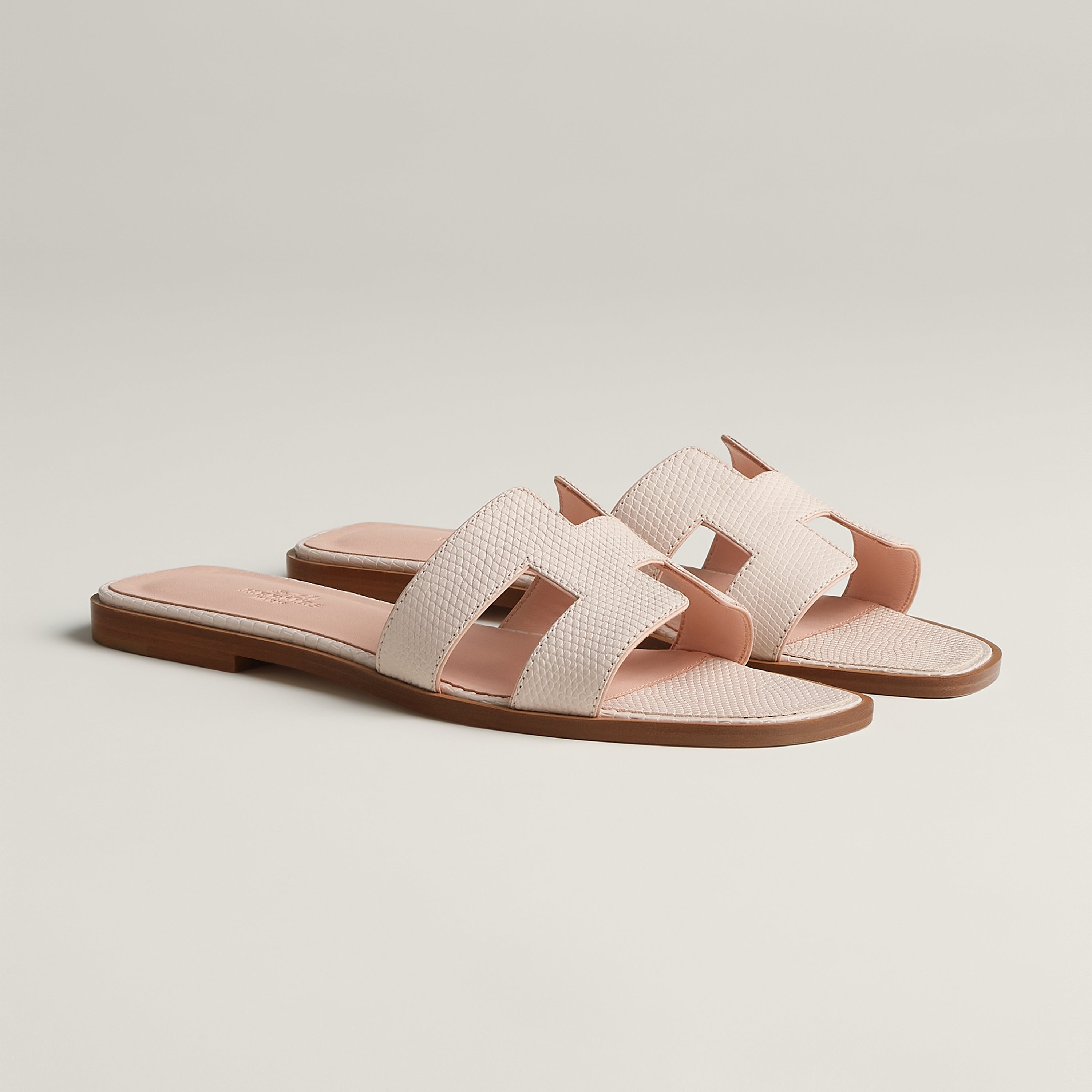 Hermes Rose Aquarelle Oran Sandals