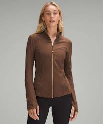 LULULEMON : Brown CROPPED W GOLD ZIPPER Leggings Set