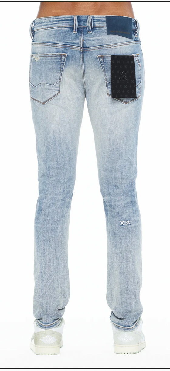 CULT OF INDIVIDUALITY: PUNK SUPER SKINNY FIT 601 JEANS CYAN