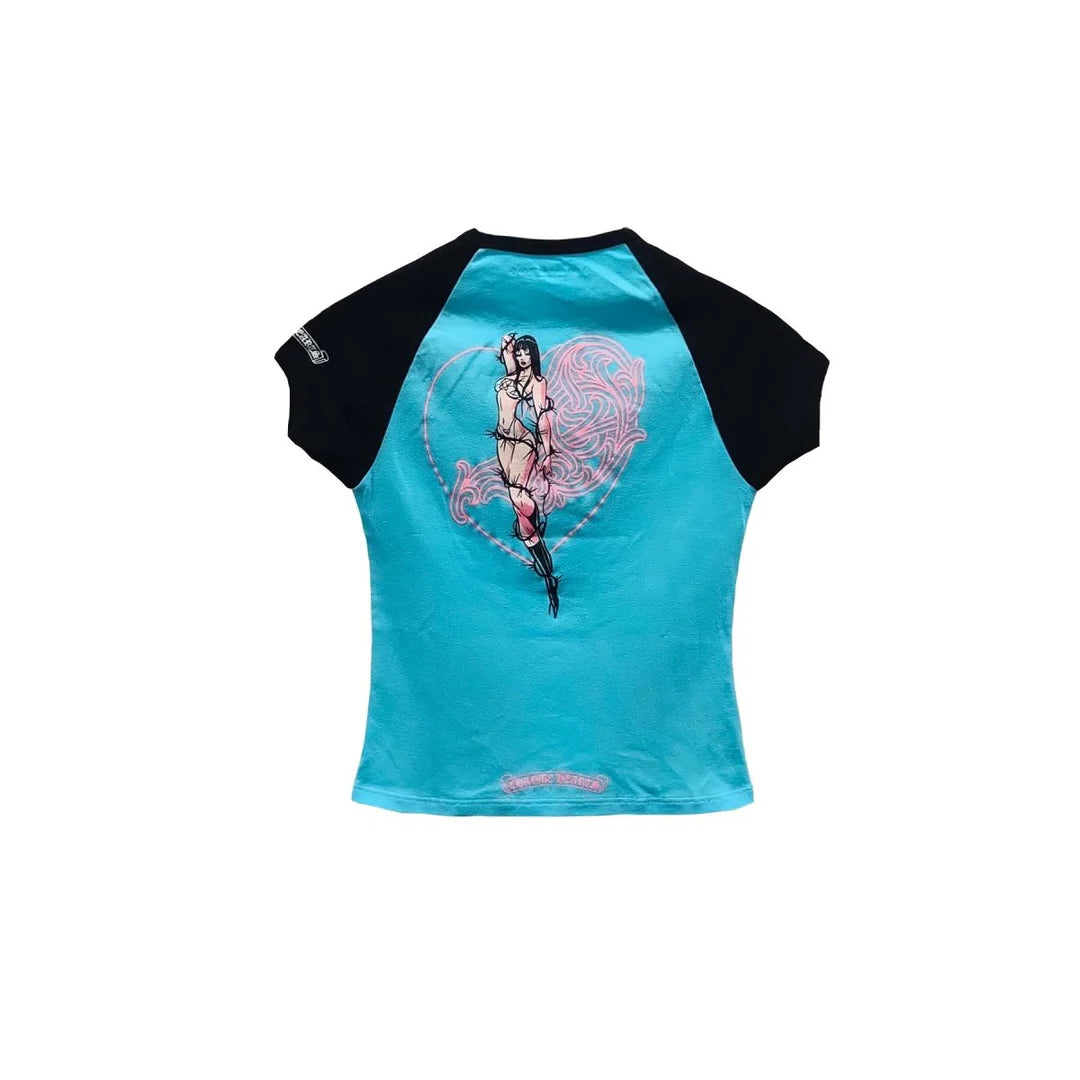 CHROME HEARTS: DEADLY DOLLS NAVY BLUE/BLUE BABY T