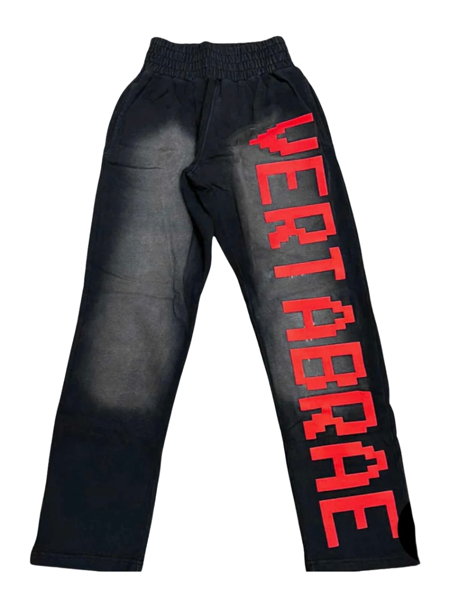 BLACK/RED VERTABRAE JOGGERS