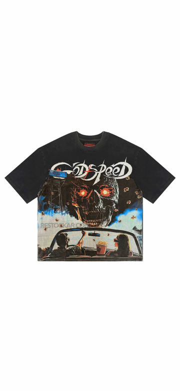 GODSPEED : DRIVE IN TEE
WASHED BLACK