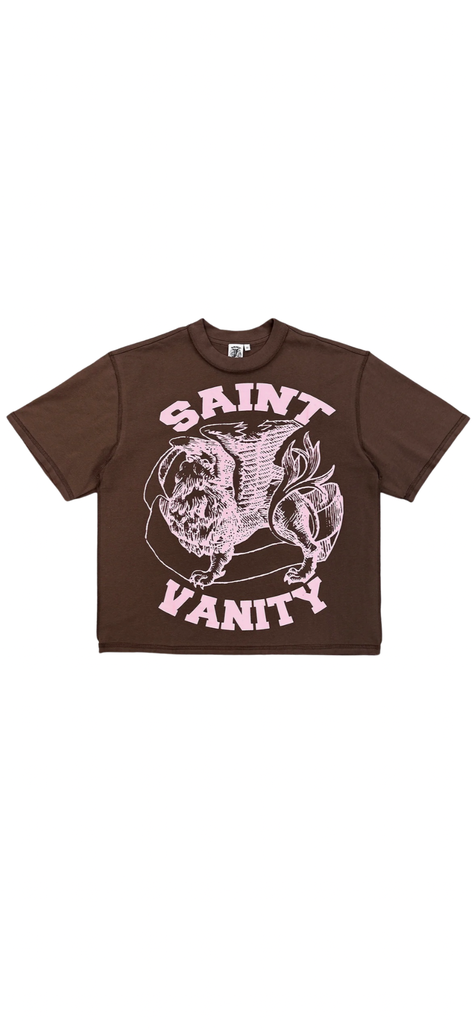 BROWN/PINK SAINT VANITY T SHIRT
