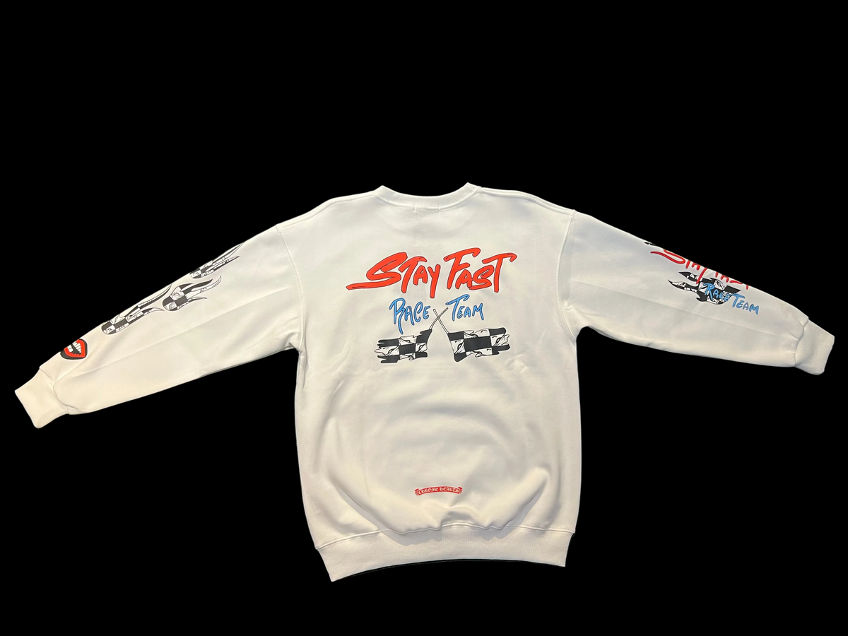 CH: WHITE MATTY BOY STAY FAST SWEATER