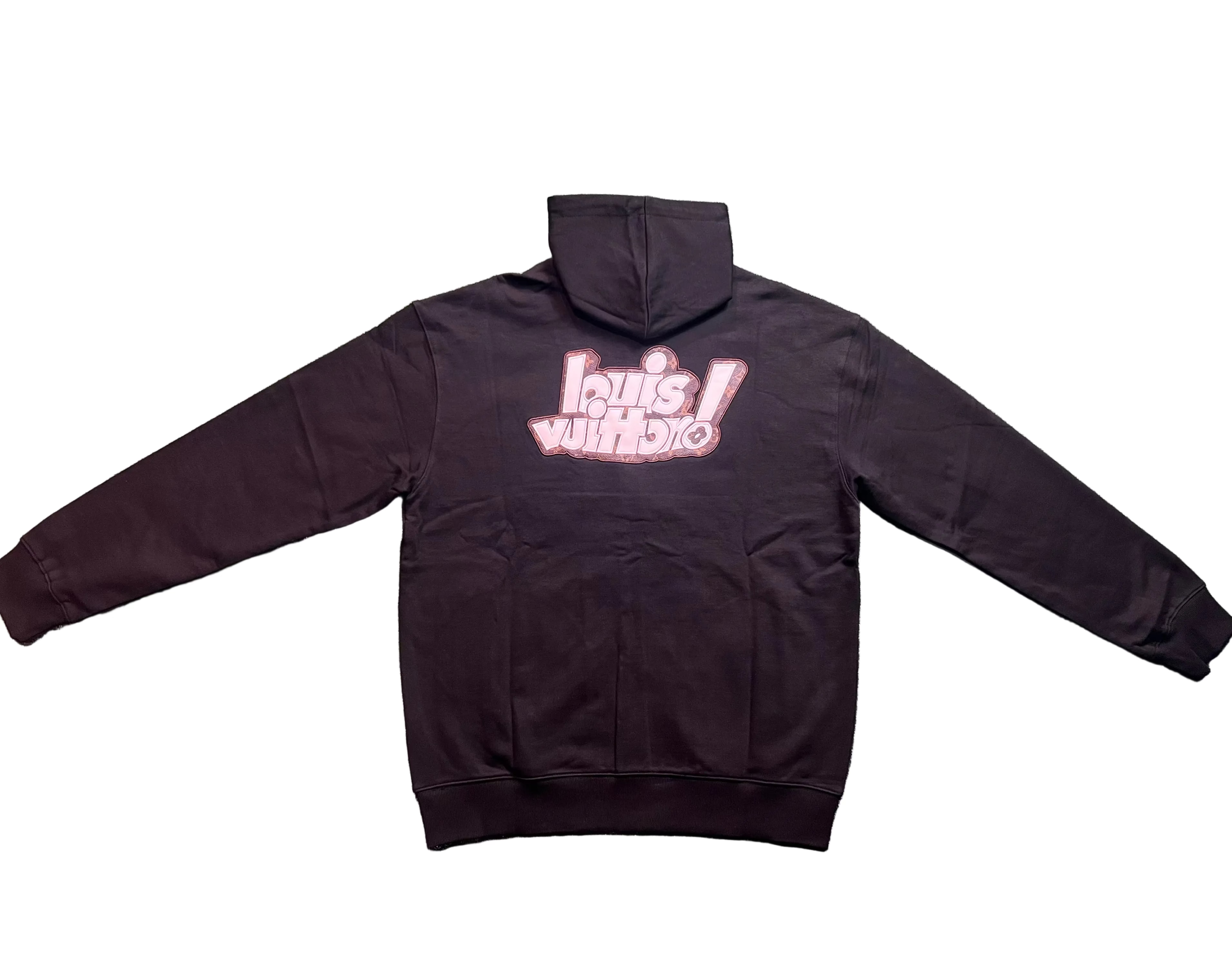 LOUIS VUITTON: BLACK ZIP UP LOGO HOODIE