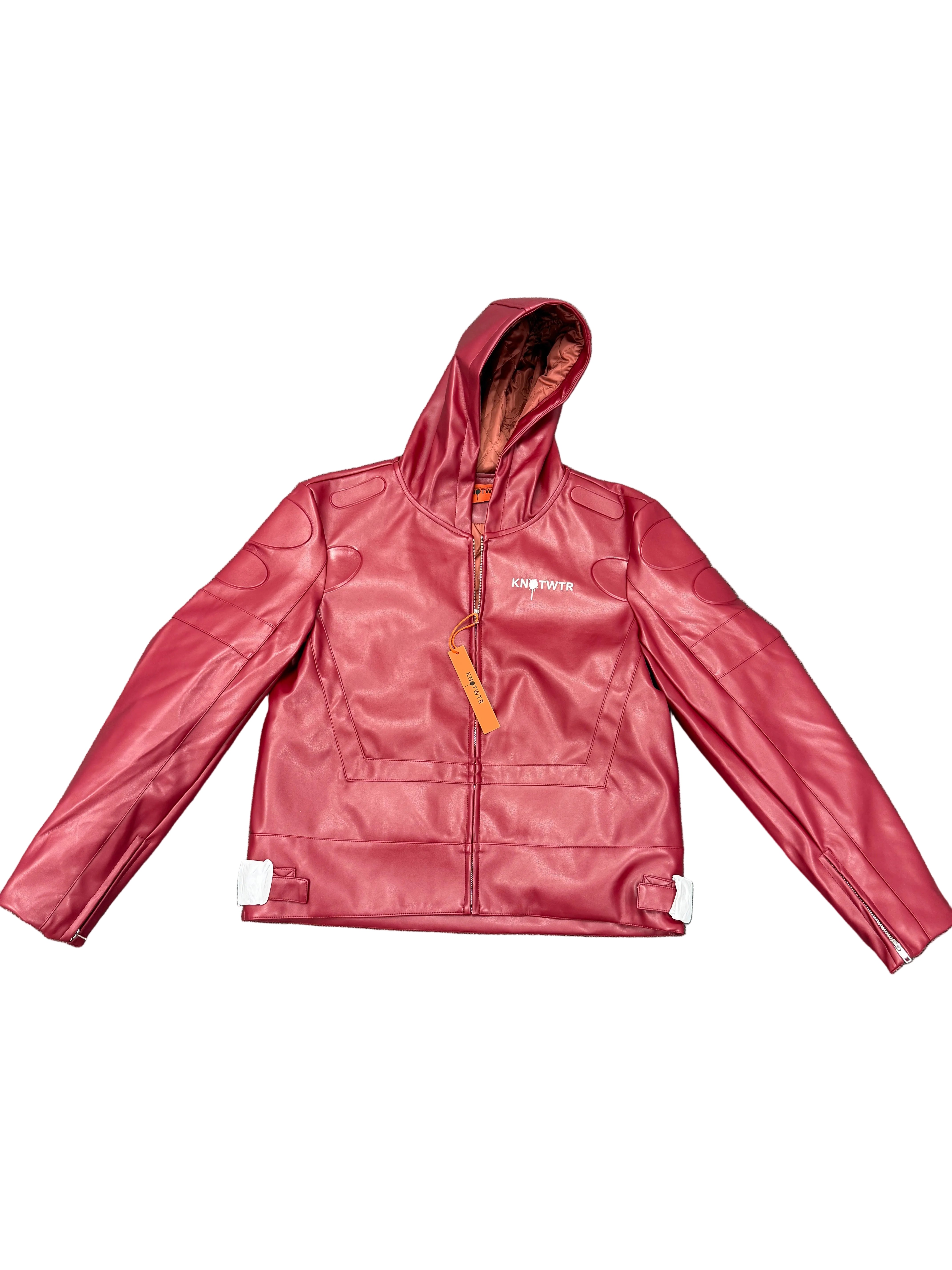 KNOTWTR Red Vegan Leather Jacket