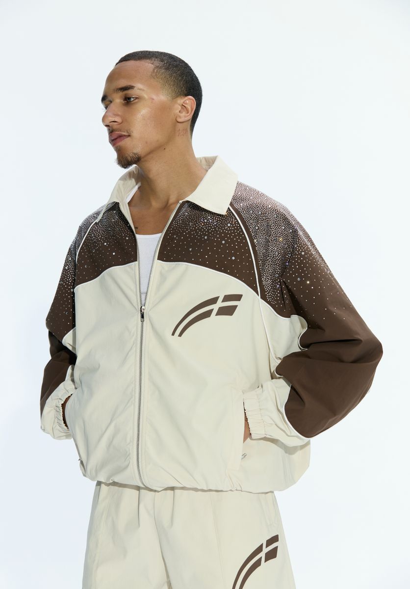 RVS ASTRAL: Cream/Coffee Windbreaker