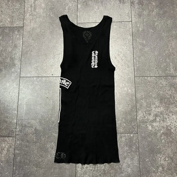 CHROME HEARTS: BLK/WHITE T-BAR SCRIPT LOGO TANK TOP DRESS