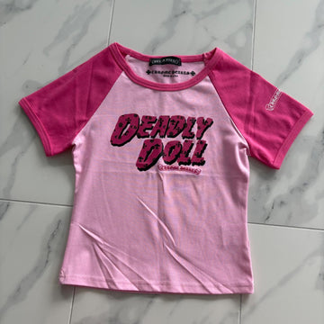CHROME HEARTS: DEADLY DOLL : Pink BabyTee