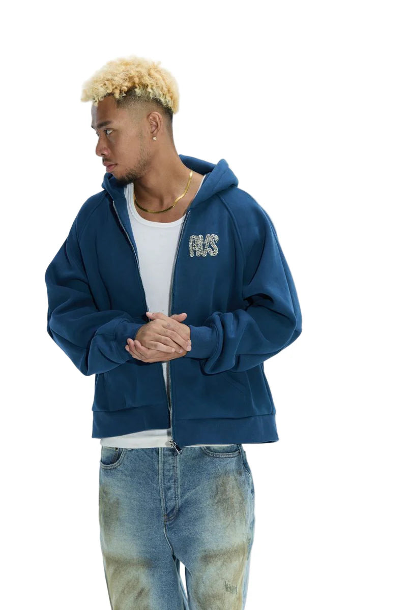 RVS LABS: ANCHOR BLUE RHINESTONE ETOILE HOODIE