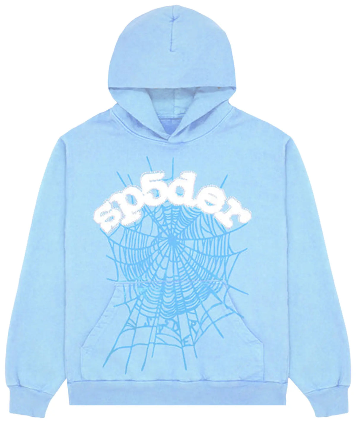 Spyder Hoodie: Light Blue/White studded
