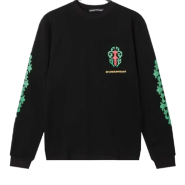 Chrome Hearts Rose Cross Floral Vine Sword Long Sleeve T-Shirt Black