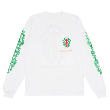 Chrome Hearts Rose Cross Floral Vine Sword Long Sleeve T-Shirt White