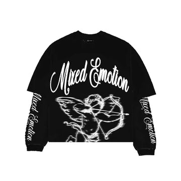 MIXED EMOTION: Black “Blur” Thermal Long Sleeve