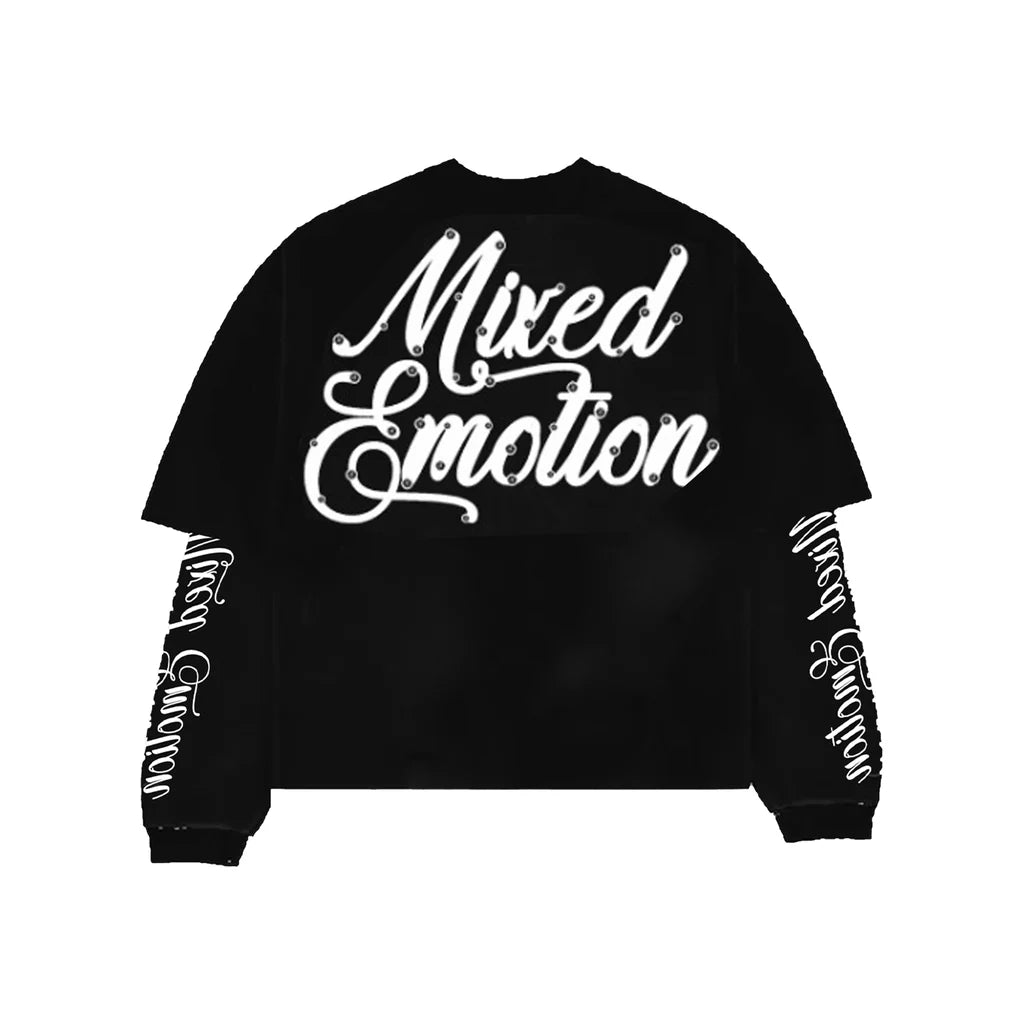 MIXED EMOTION: Black “Blur” Thermal Long Sleeve
